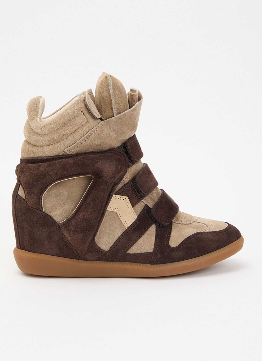 Isabel Marant Bekett sneakerwedge van suéde  - voorkant 2 chocoladebruin