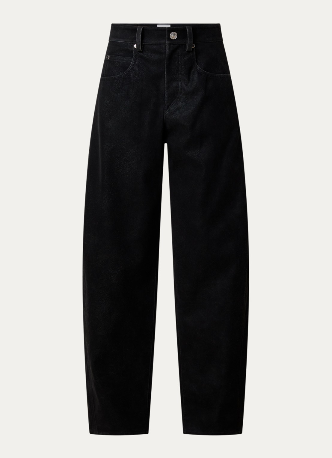 Isabel Marant Belky high waist straight leg jeans met steekzakken - voorkant 5 zwart