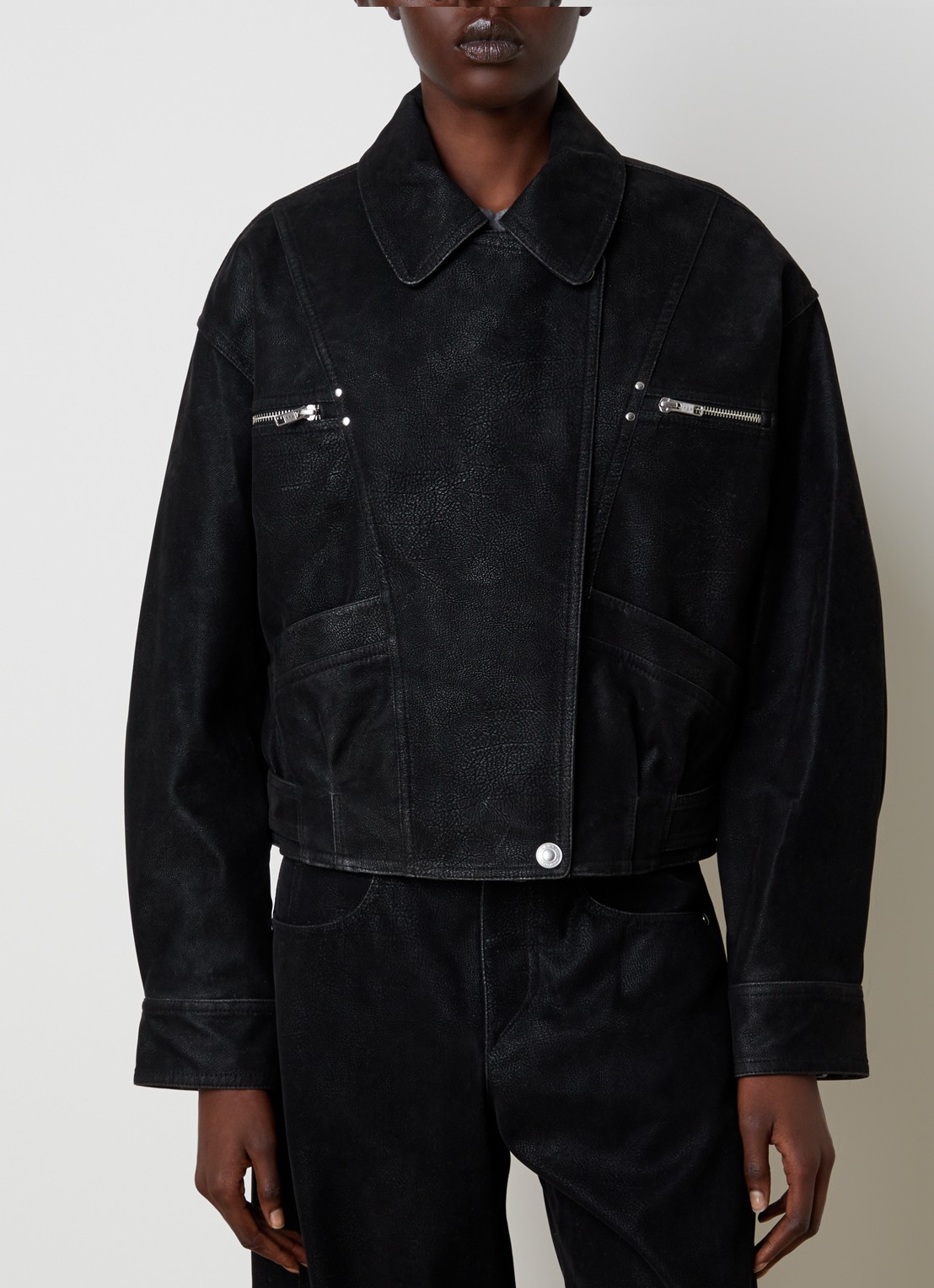 Isabel Marant Belma jack met steekzakken - detail 2 zwart