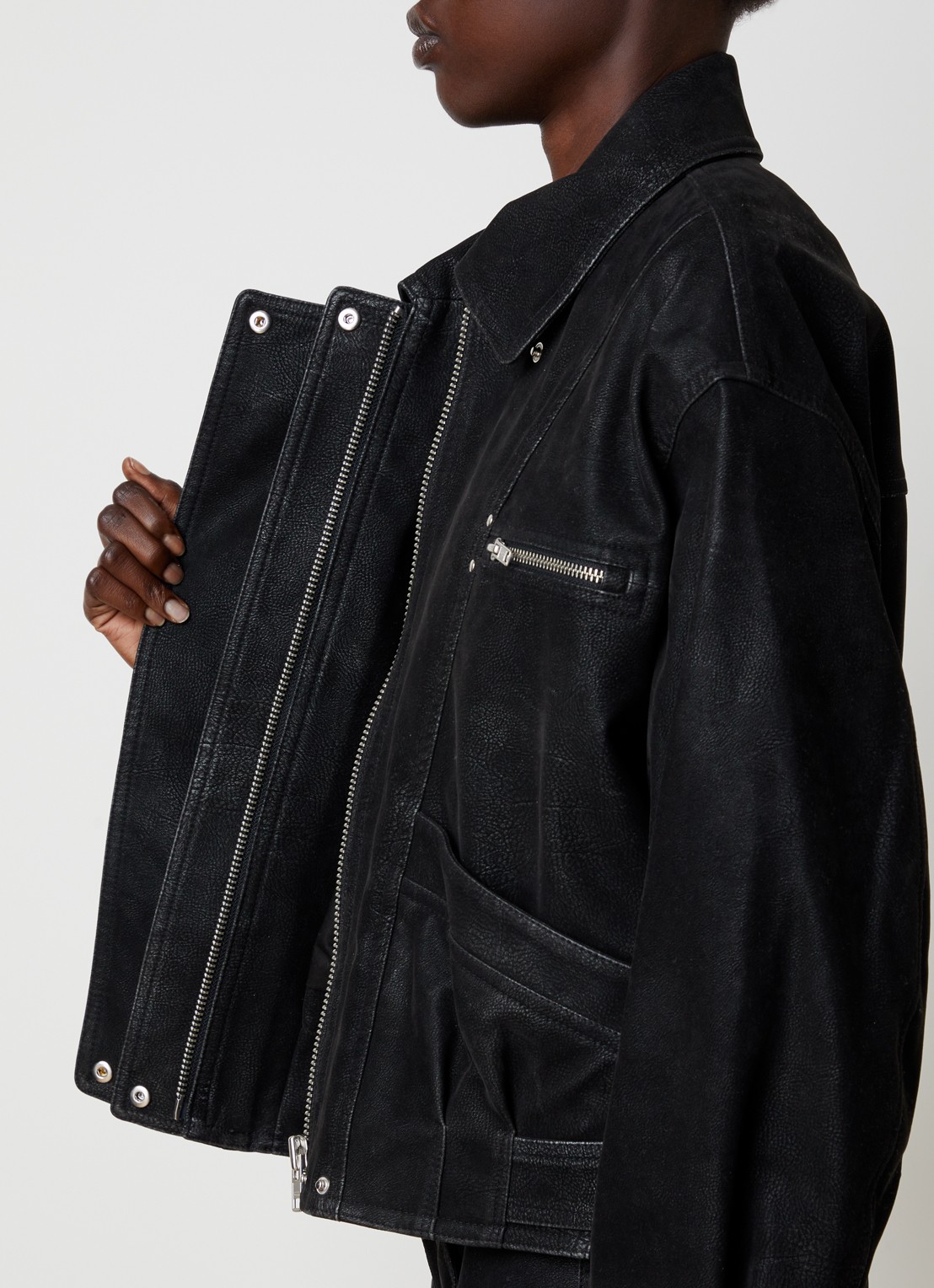 Isabel Marant Belma jack met steekzakken - detail 3 zwart