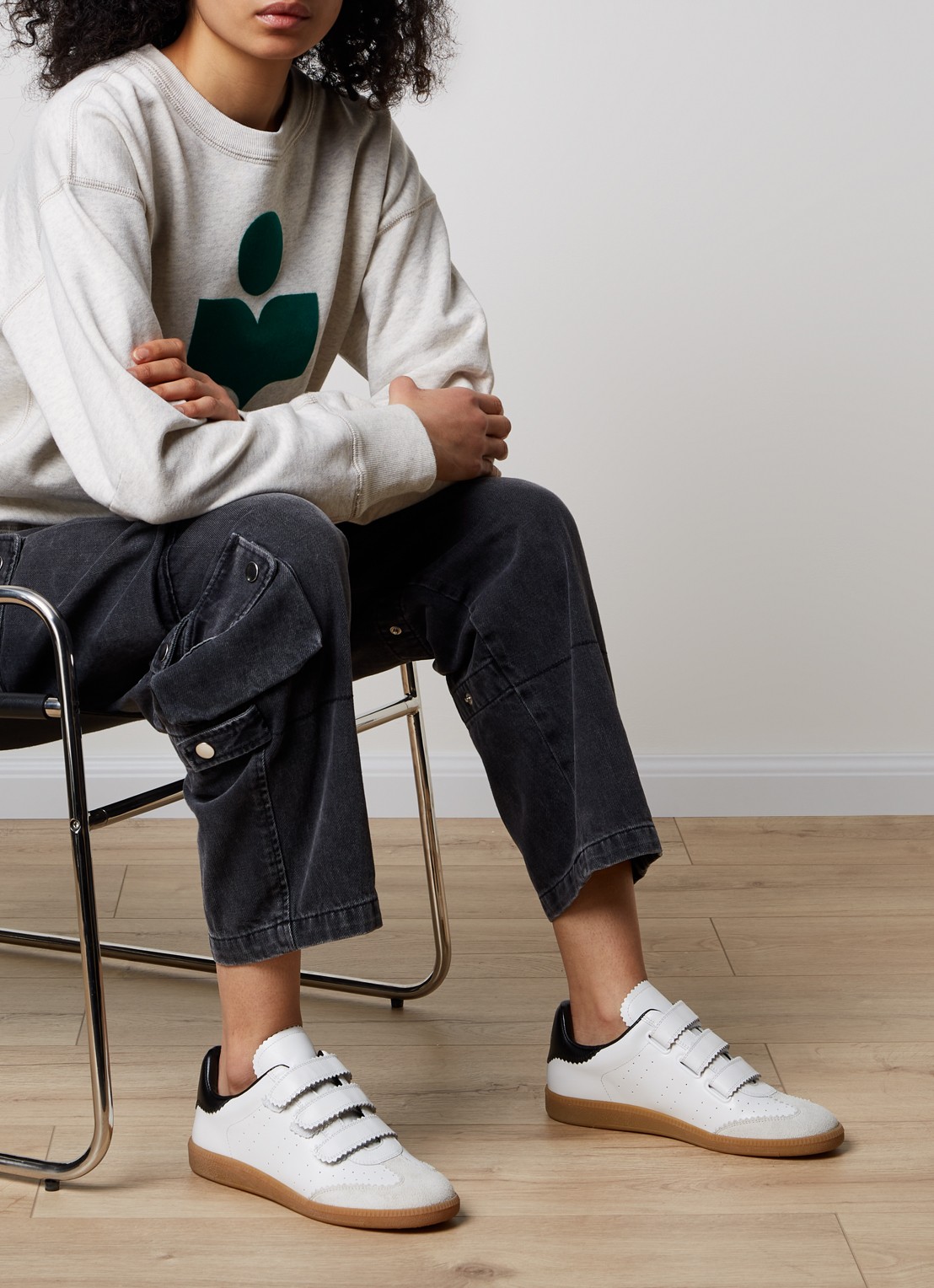 Isabel Marant Beth sneaker van kalfsleer  - voorkant 3 wit