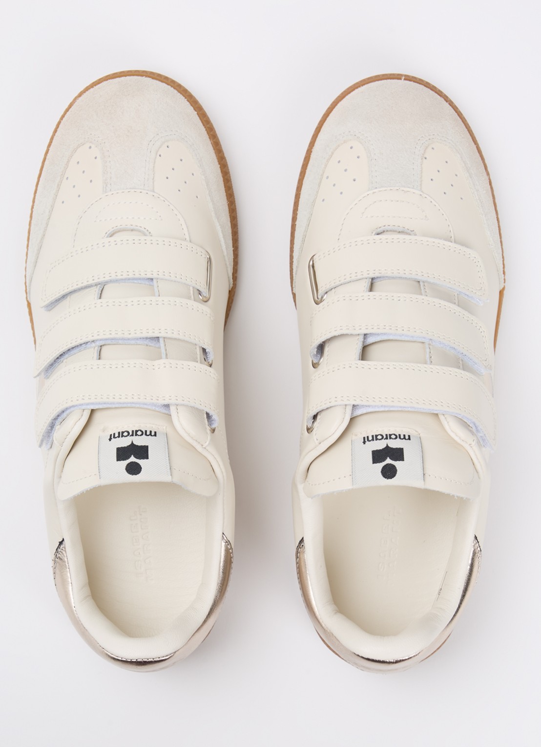 Isabel Marant Beth sneaker van leer met details van suède  - detail 3 beige