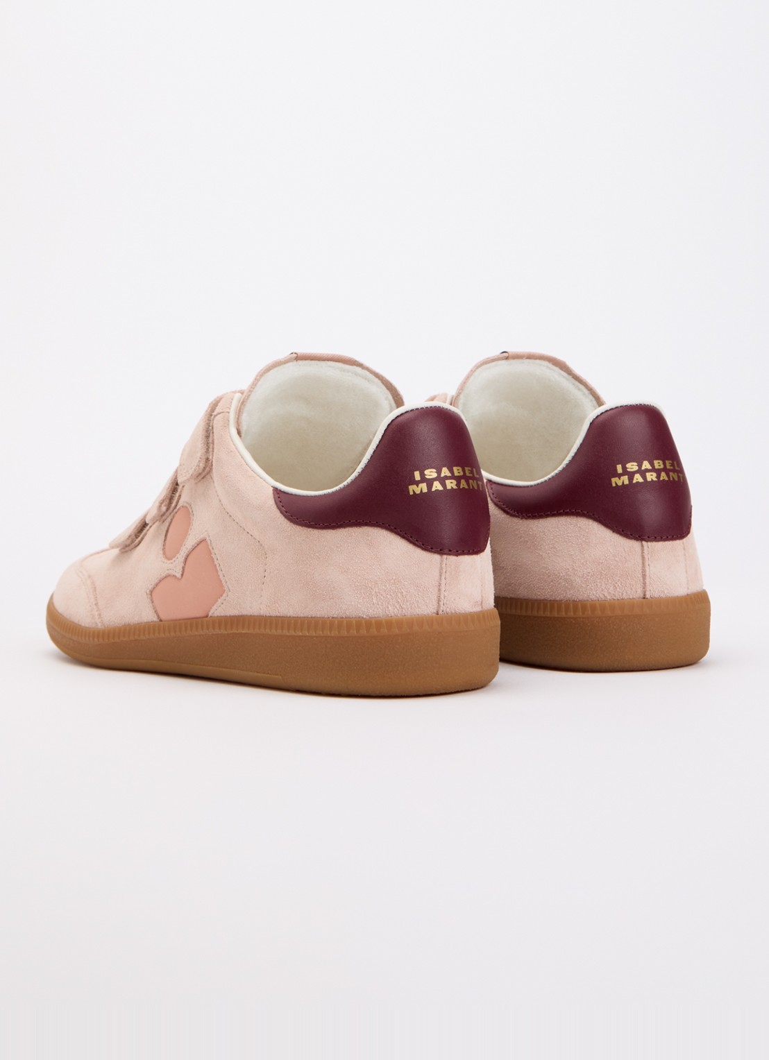 Isabel Marant Beth sneaker van leer met details van suède  - achterkant oudroze