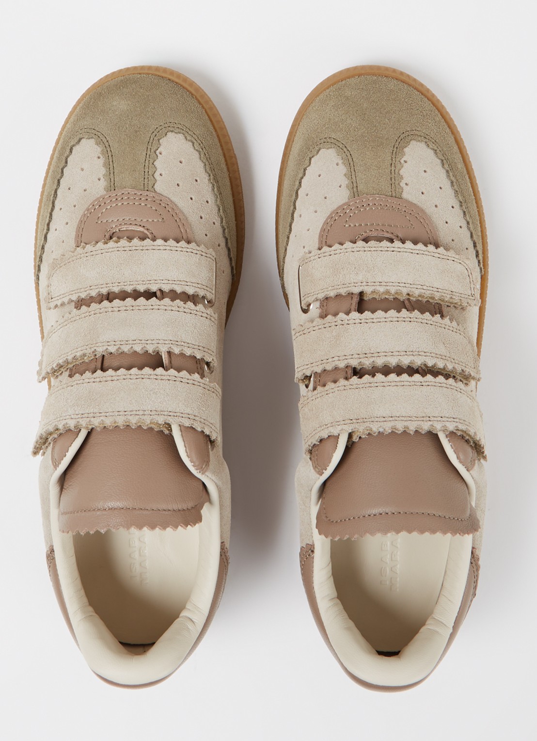 Isabel Marant Beth sneaker van suède met leren details - detail 3 taupe