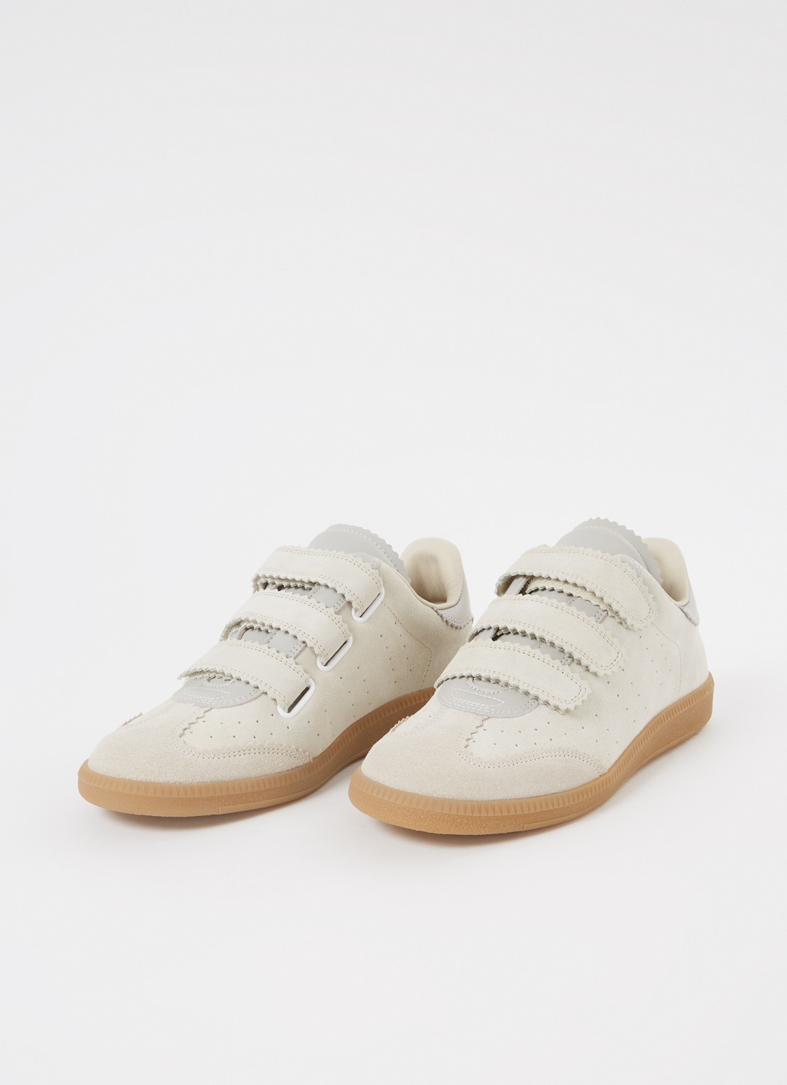 Isabel Marant Beth sneaker van suède  - detail donkerbeige