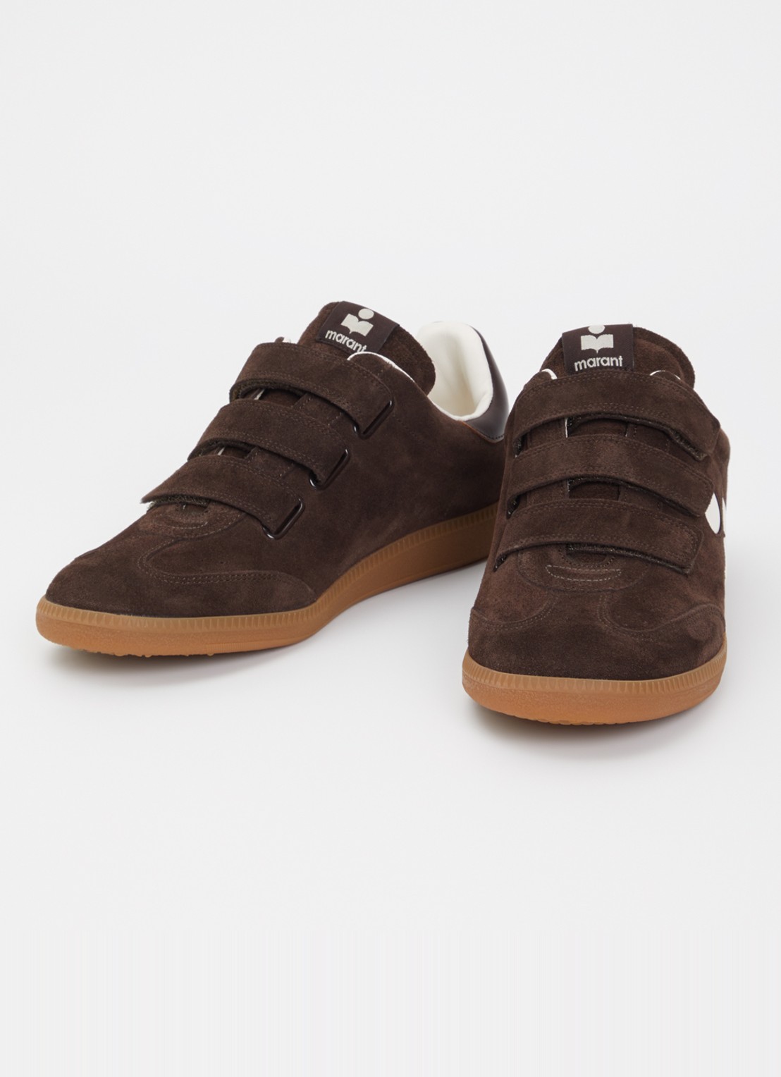 Isabel Marant Beth sneaker van suède - detail 3 chocoladebruin