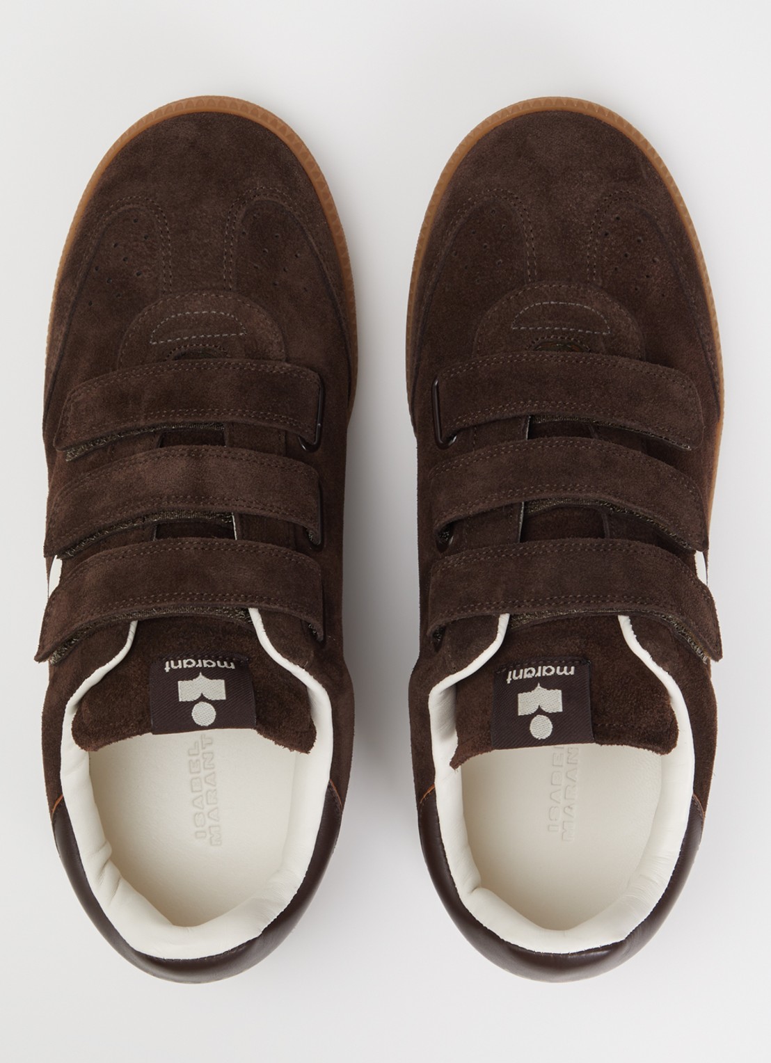 Isabel Marant Beth sneaker van suède - detail 4 chocoladebruin