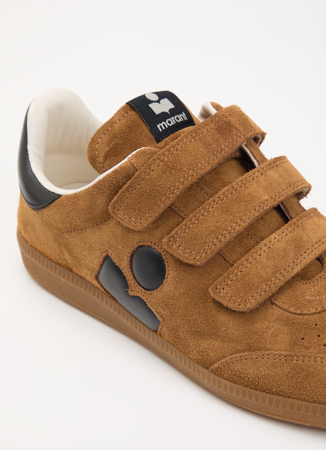 Isabel Marant Beth sneakers van suéde met logo  - detail 2 cognac