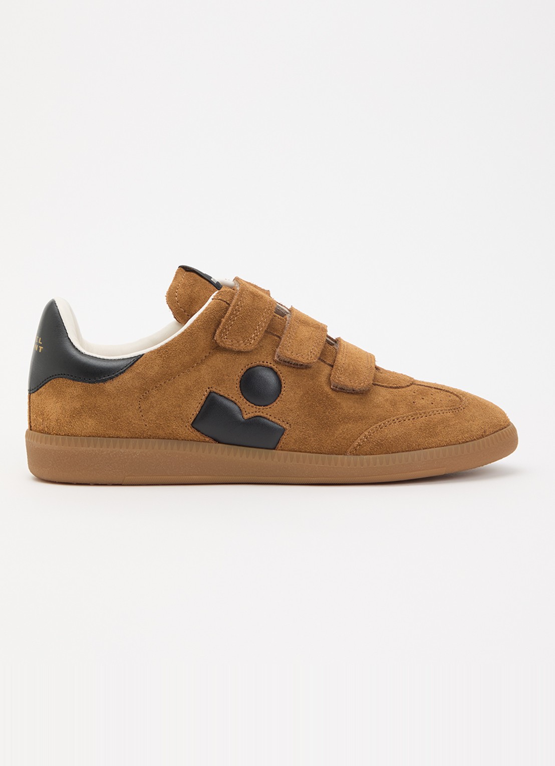 Isabel Marant Beth sneakers van suéde met logo  - voorkant cognac