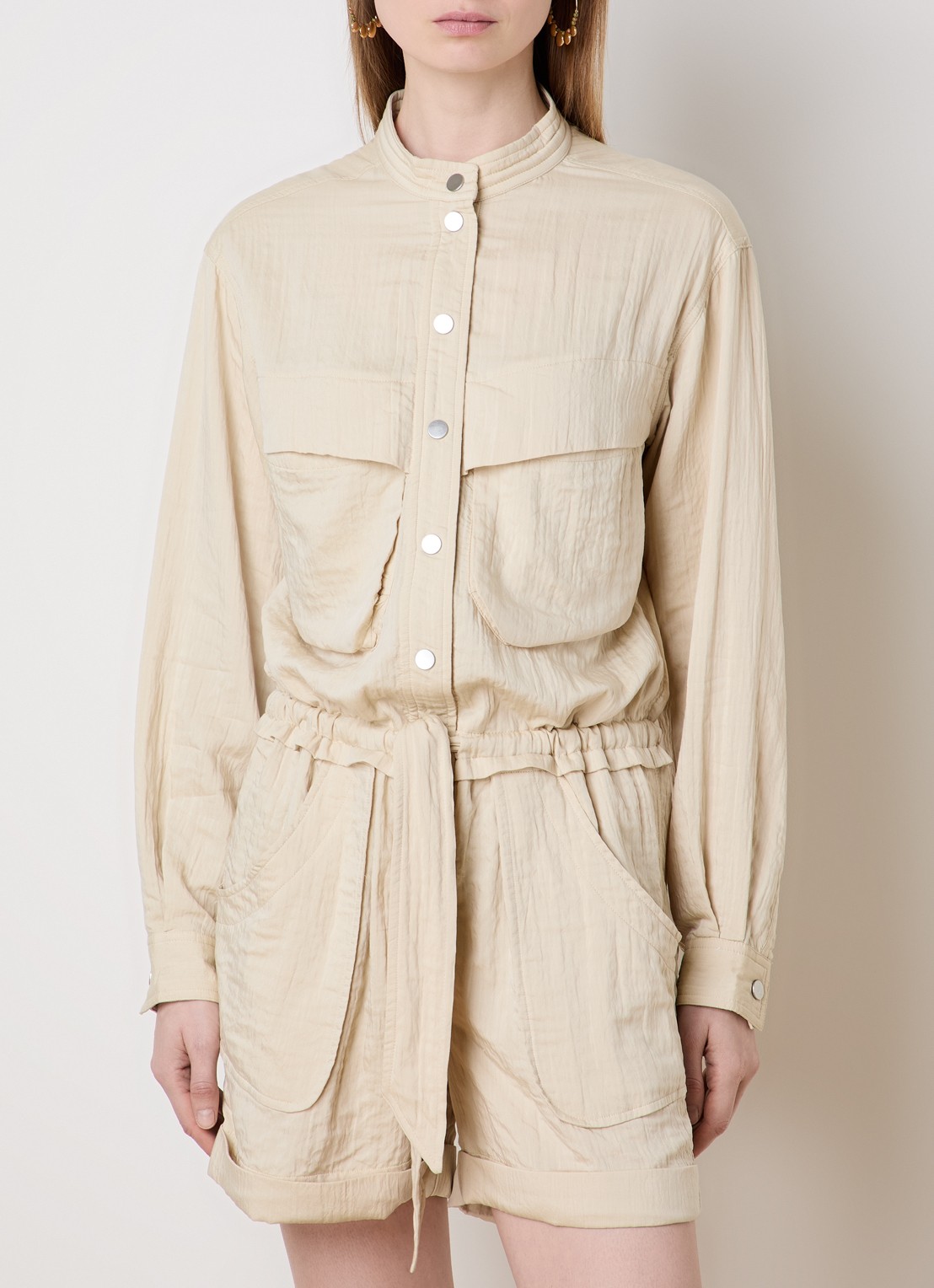 Isabel Marant Betyna straight fit playsuit met steekzakken - detail 3 lichtgeel