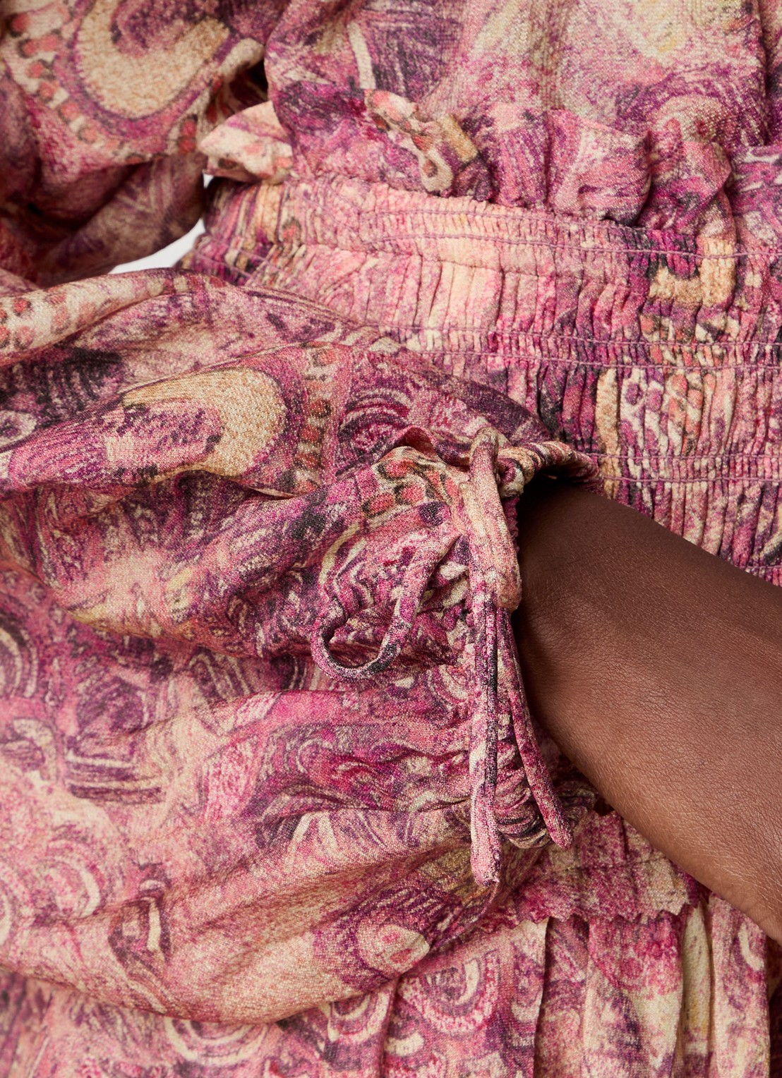 Isabel Marant Blouse van zijde met print - detail 5 donkerroze