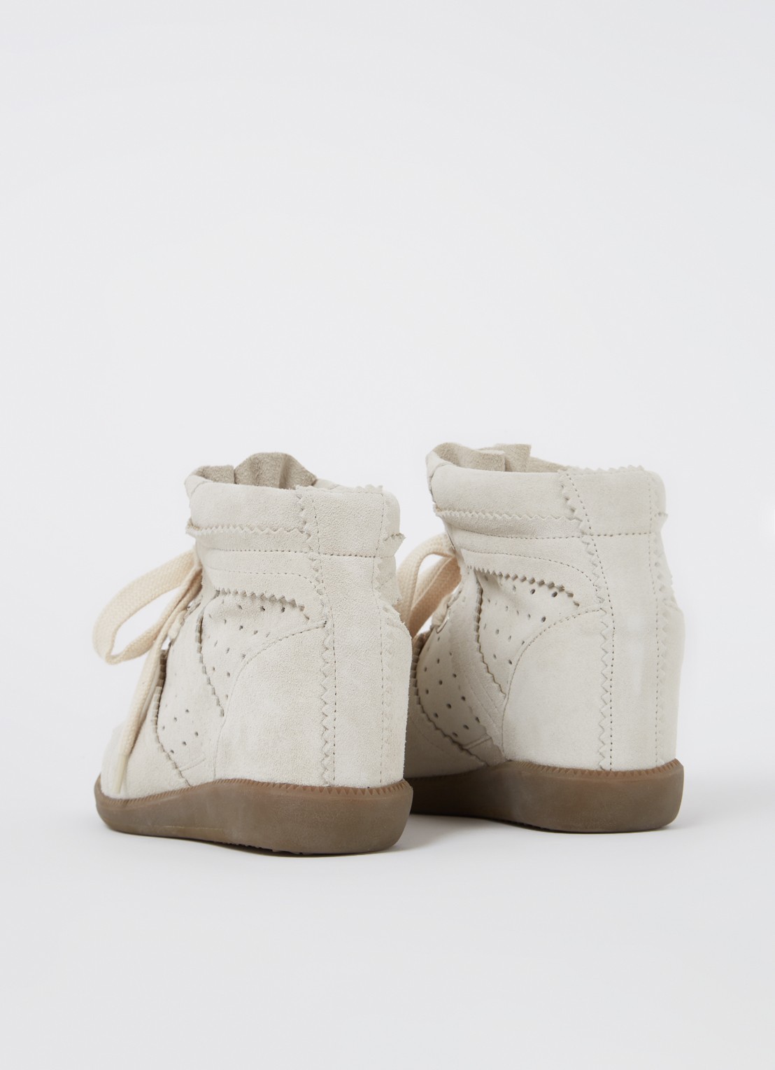 Isabel Marant Bobby sneakerwedge van kalfssuède - achterkant 9 gebroken wit