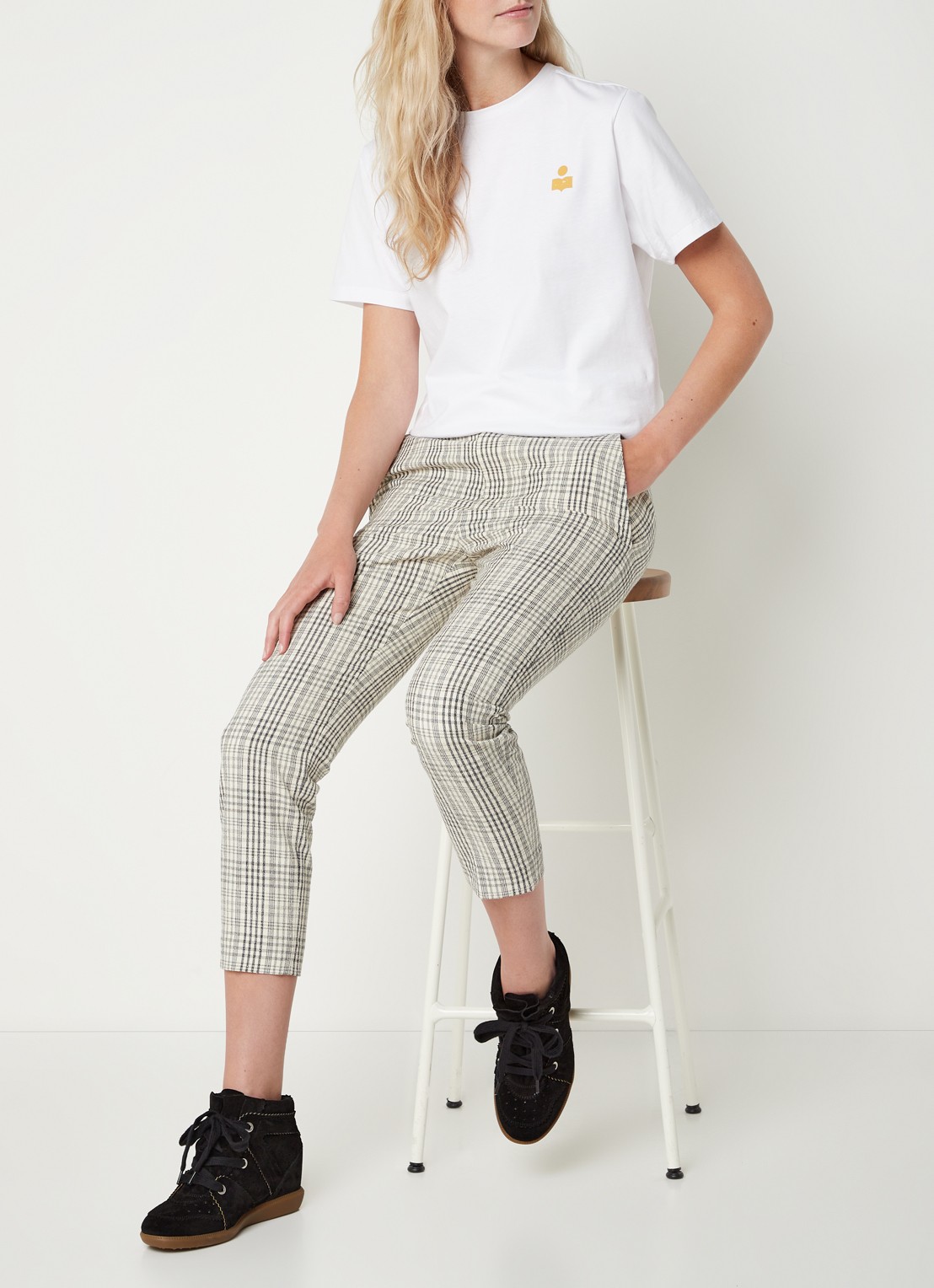 Isabel Marant Bobby sneakerwedge van kalfssuède  - voorkant 3 zwart
