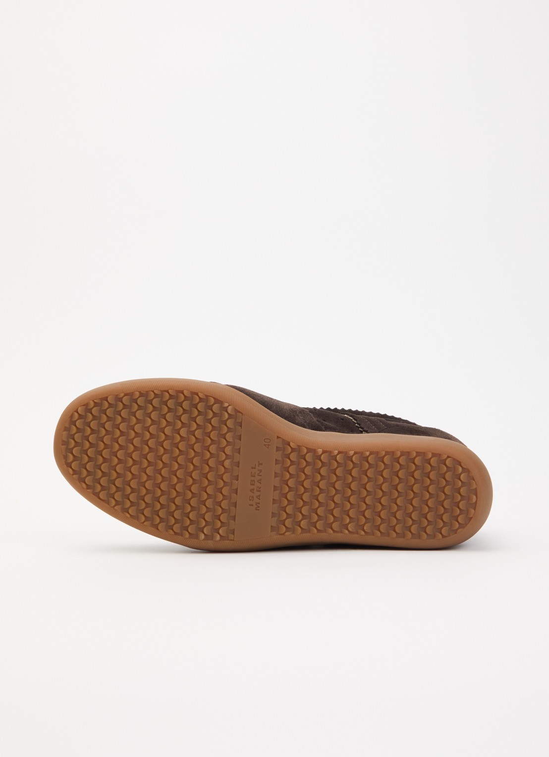 Isabel Marant Bobby sneakerwedge van kalfssuéde  - detail 2 chocoladebruin