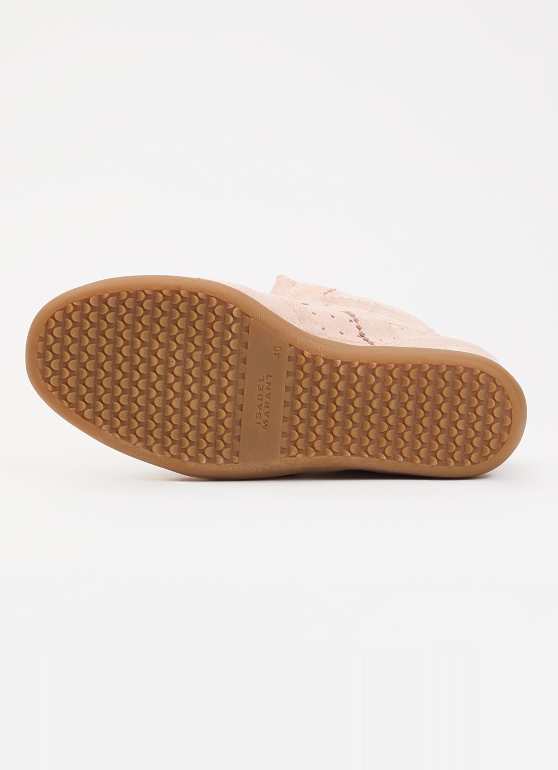 Isabel Marant Bobby sneakerwedge van suède - detail 2 lichtroze
