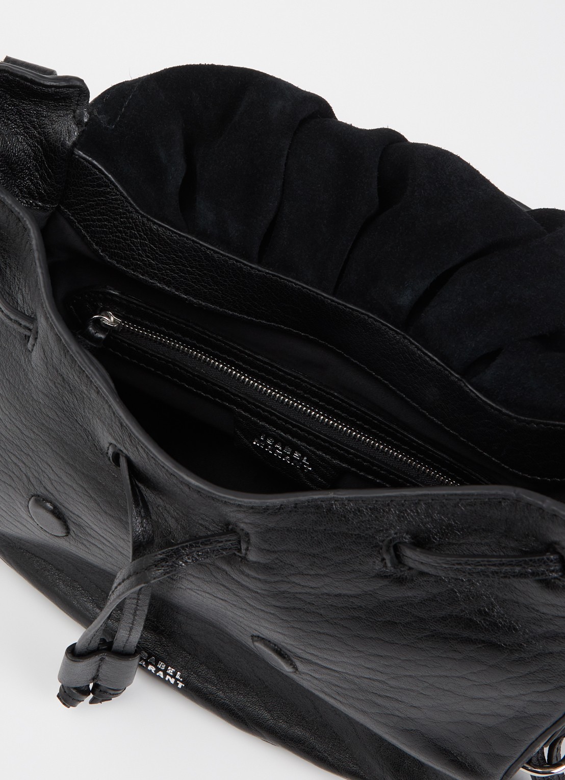 Isabel Marant Bolton schoudertas van lamsleer met afneembare schouderriem - detail 4 zwart