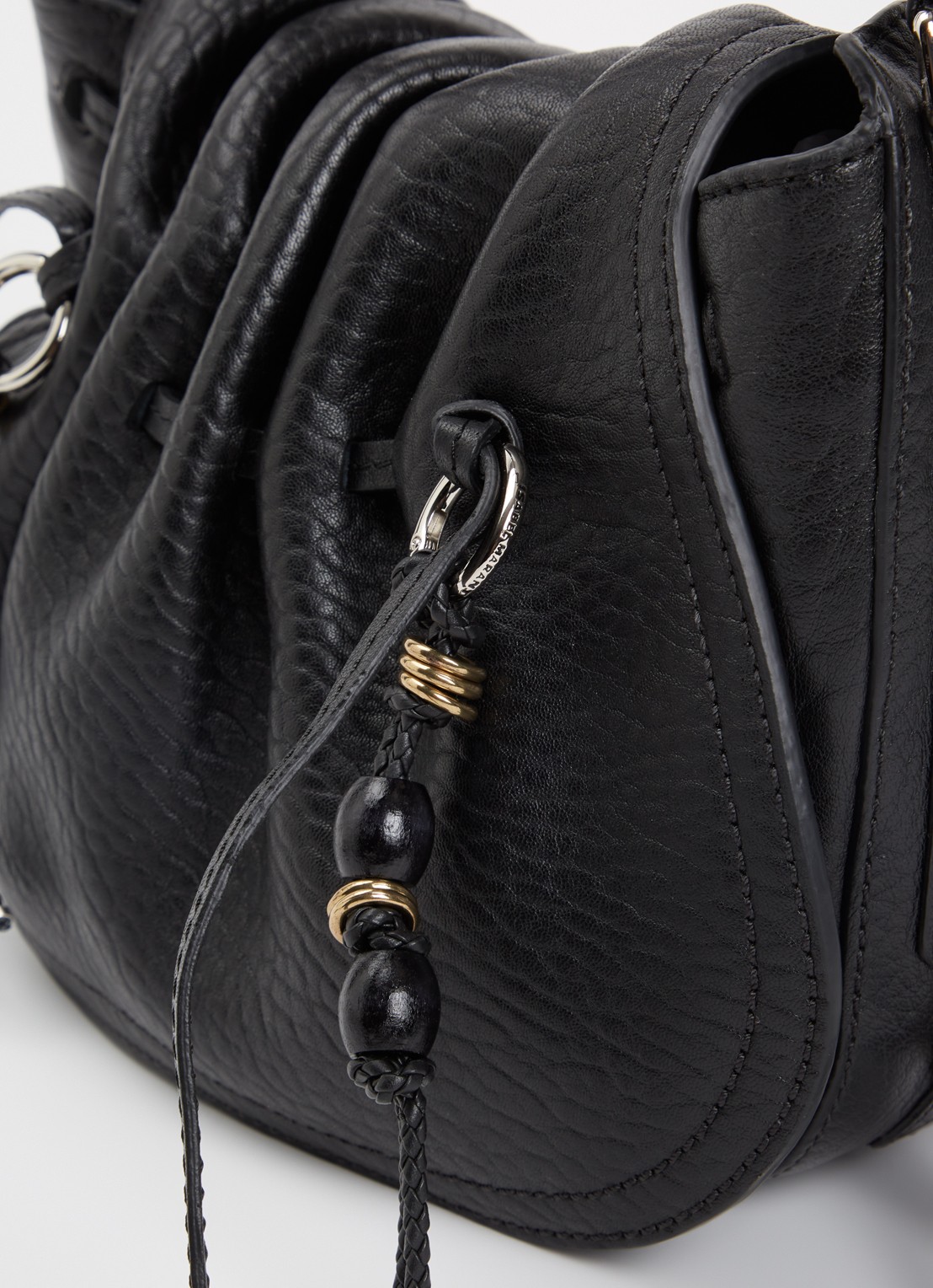 Isabel Marant Bolton schoudertas van lamsleer met afneembare schouderriem - detail 6 zwart