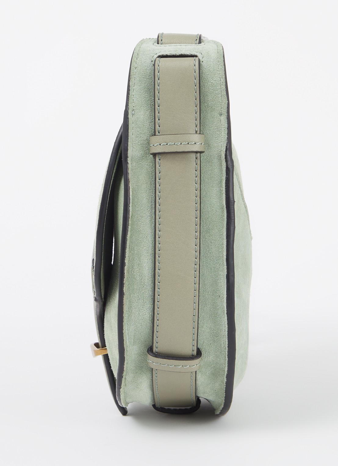 Isabel Marant Botsy crossbodytas van kalfssuède met leren details - detail 3 groen