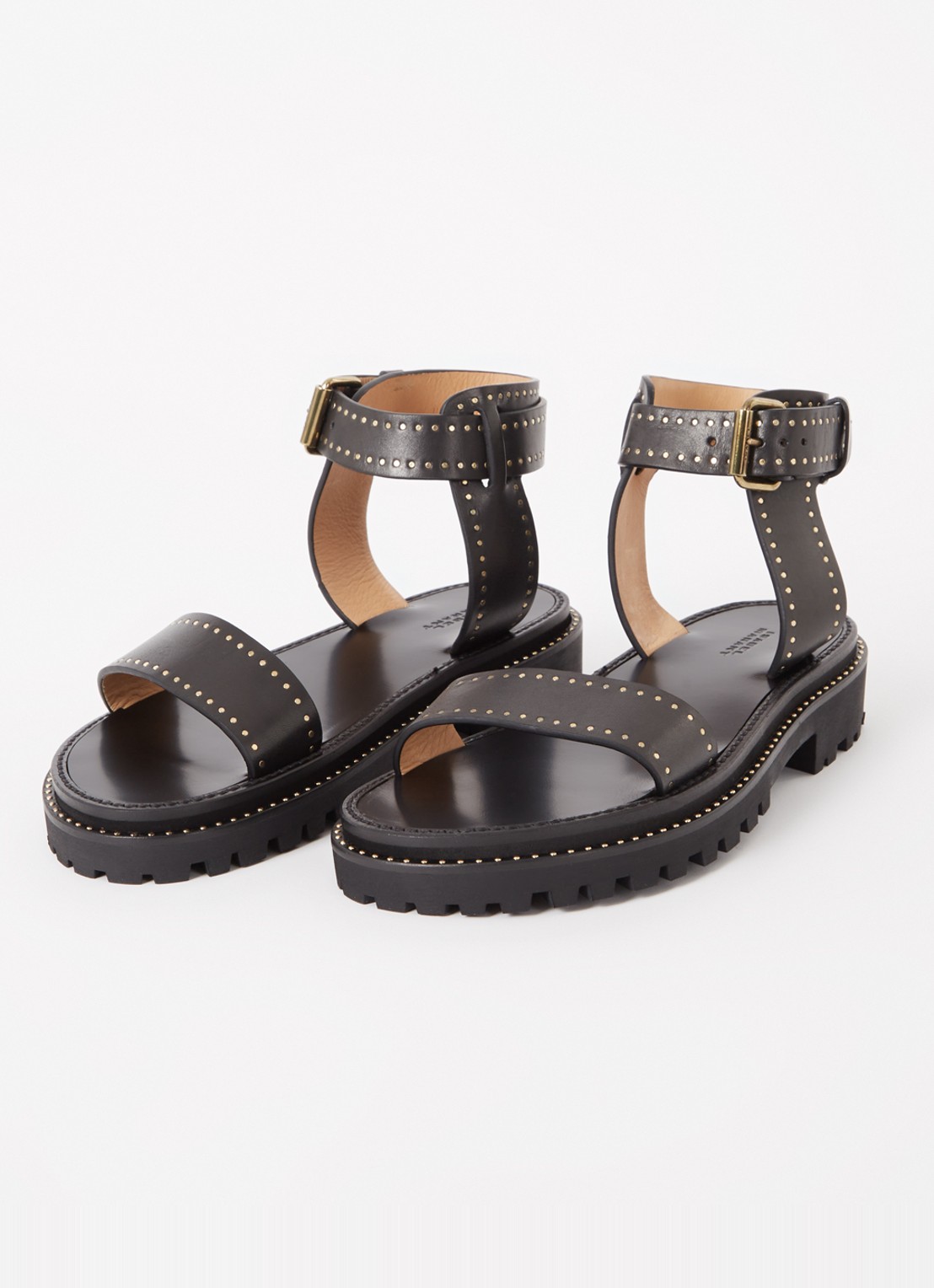 Isabel Marant Breena sandaal van leer met studs - detail 4 zwart