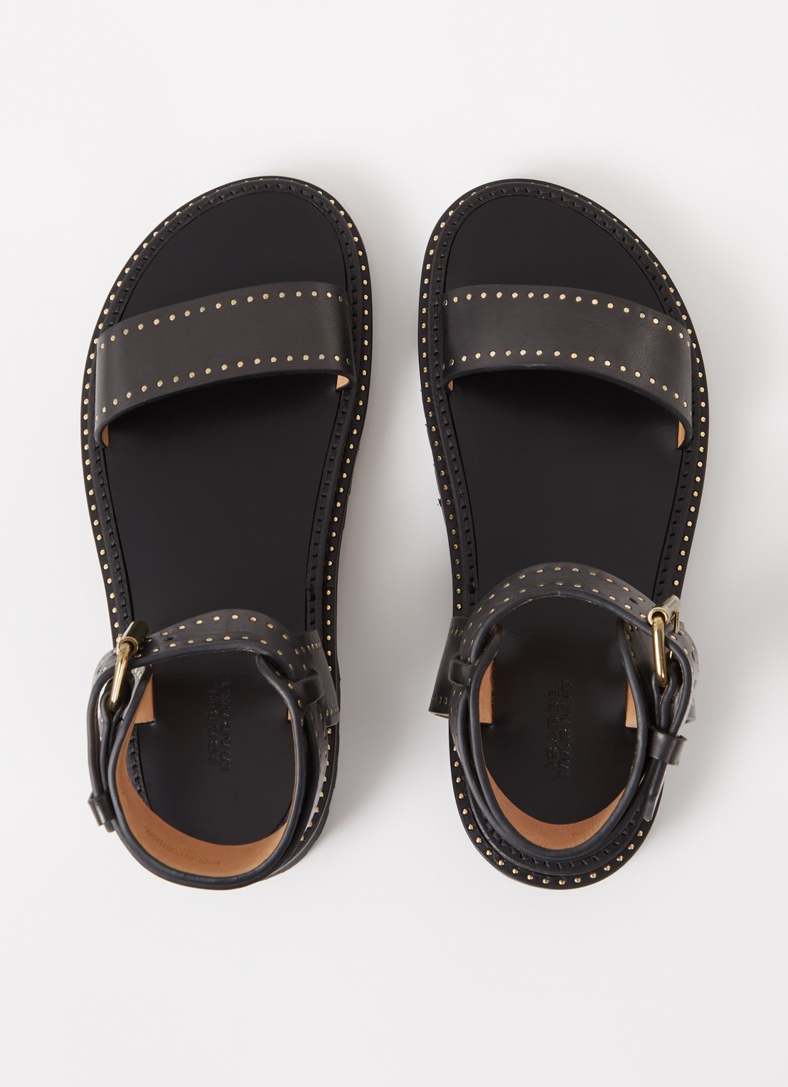 Isabel Marant Breena sandaal van leer met studs - detail 5 zwart