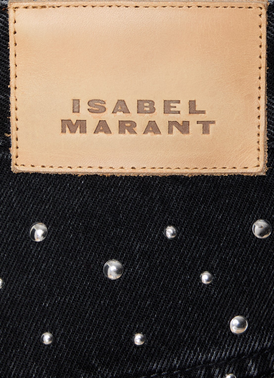 Isabel Marant Brinsa high waist tapered jeans met studs - detail 4 zwart