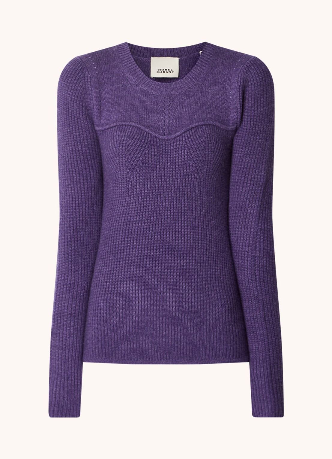 Isabel Marant Brumea fijngebreide pullover in kasjmierblend - voorkant paars