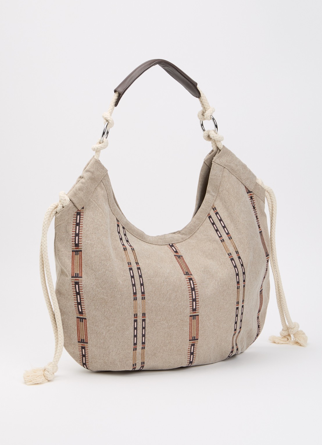 Isabel Marant Byron schoudertas met borduring - achterkant 5 zand