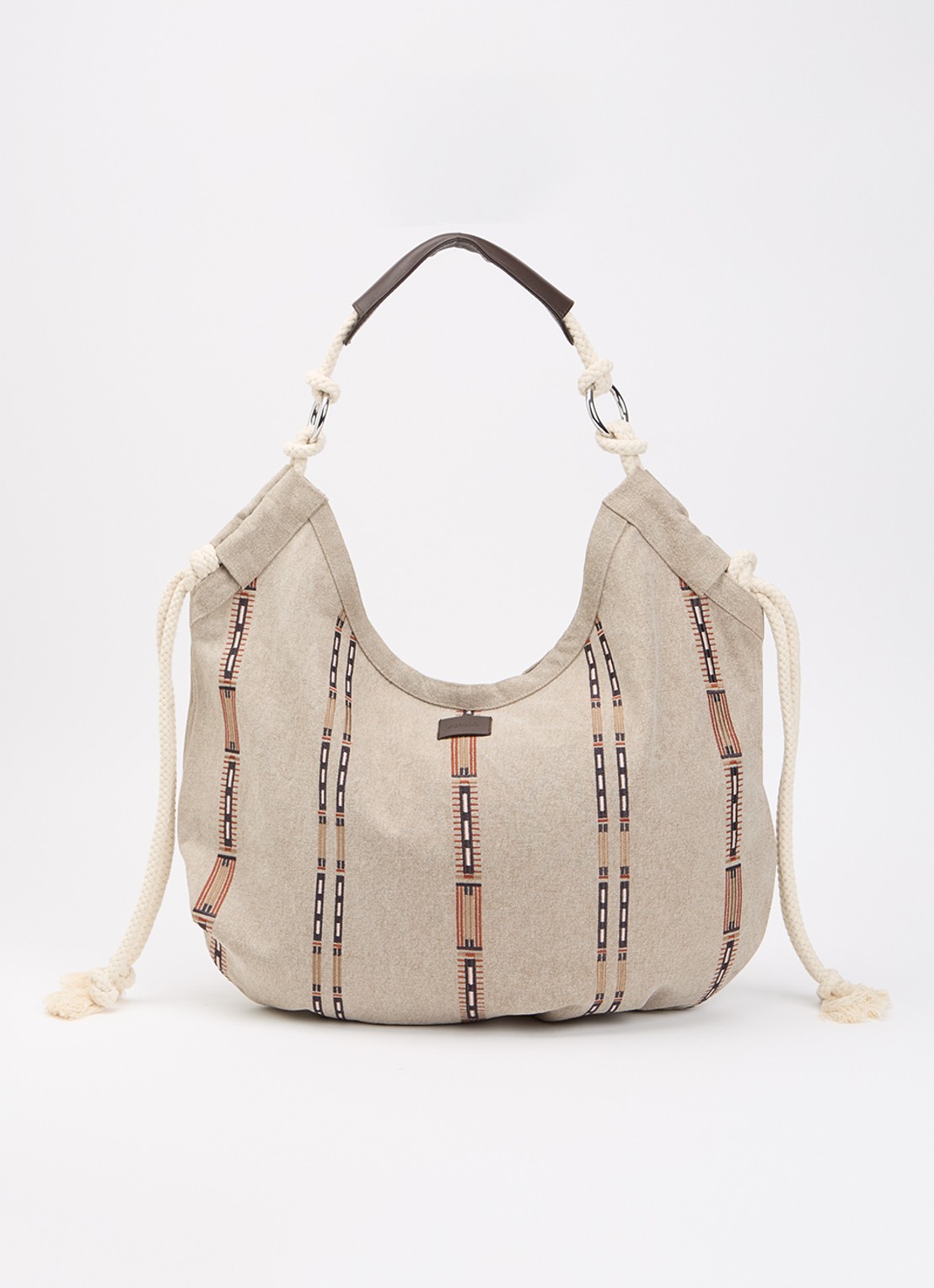 Isabel Marant Byron schoudertas met borduring - voorkant 6 zand