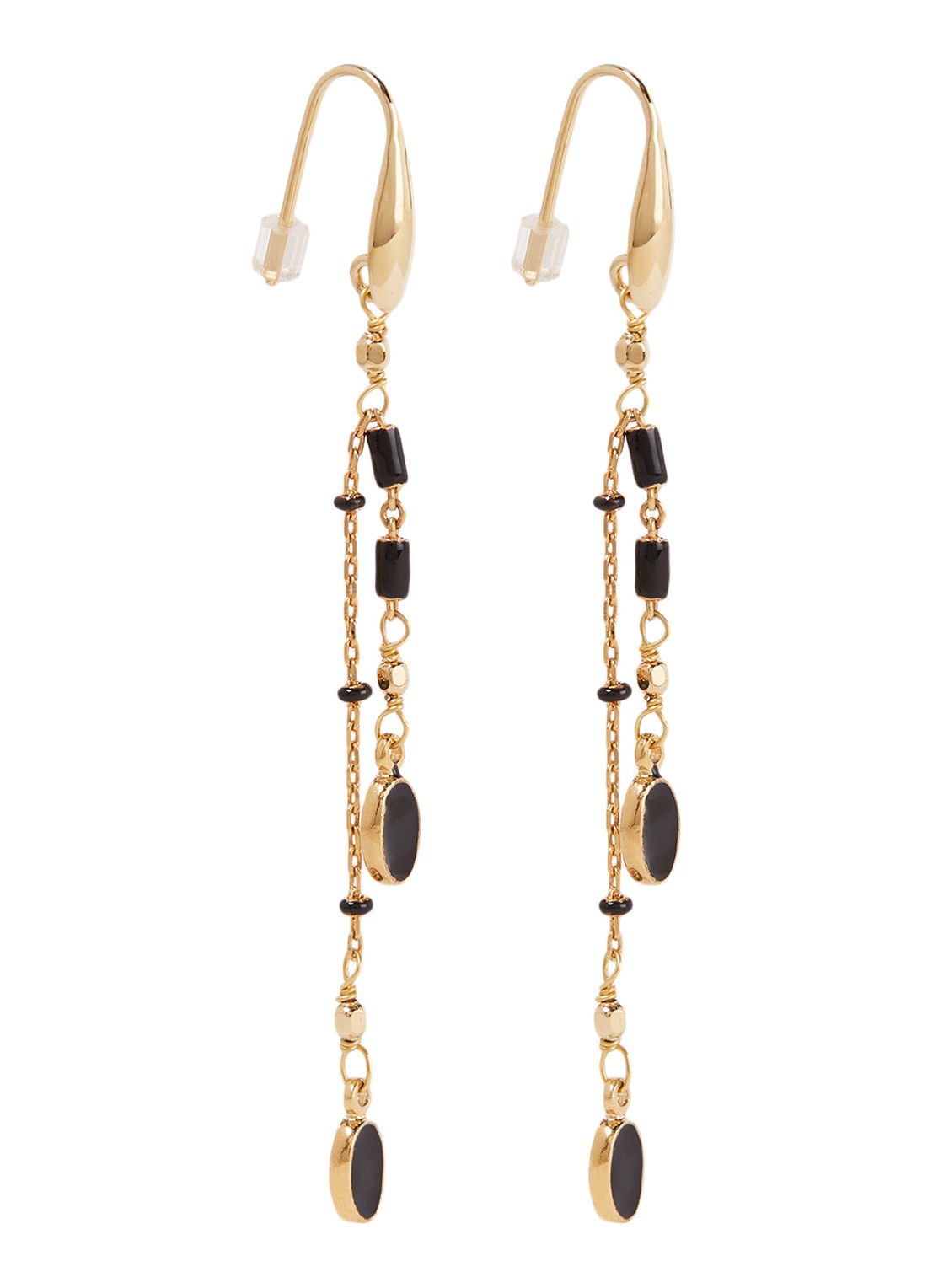 Isabel Marant Casablanca oorhangers met resin - voorkant goud