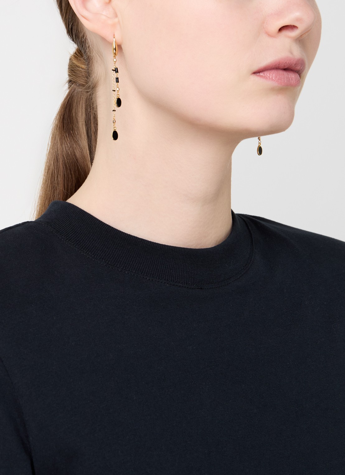 Isabel Marant Casablanca oorhangers - voorkant 3 zwart