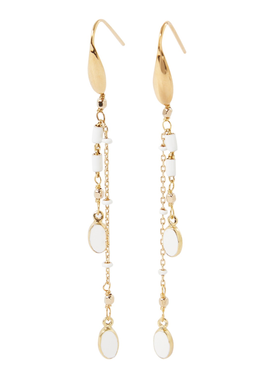 Isabel Marant Casablanca oorhangers - voorkant 2 gebroken wit