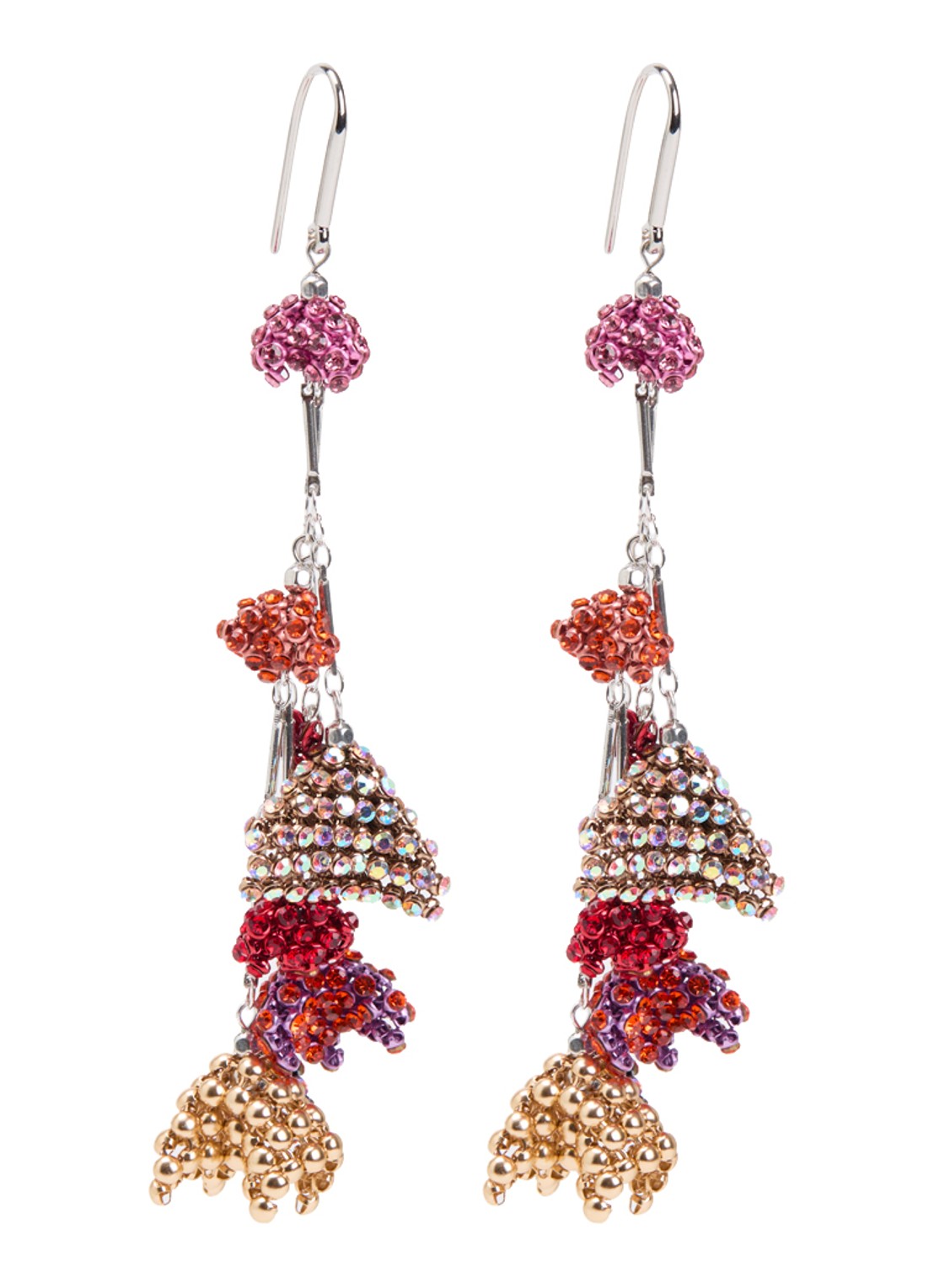 Isabel Marant Catalina oorhangers met kristal - voorkant 2 zilver