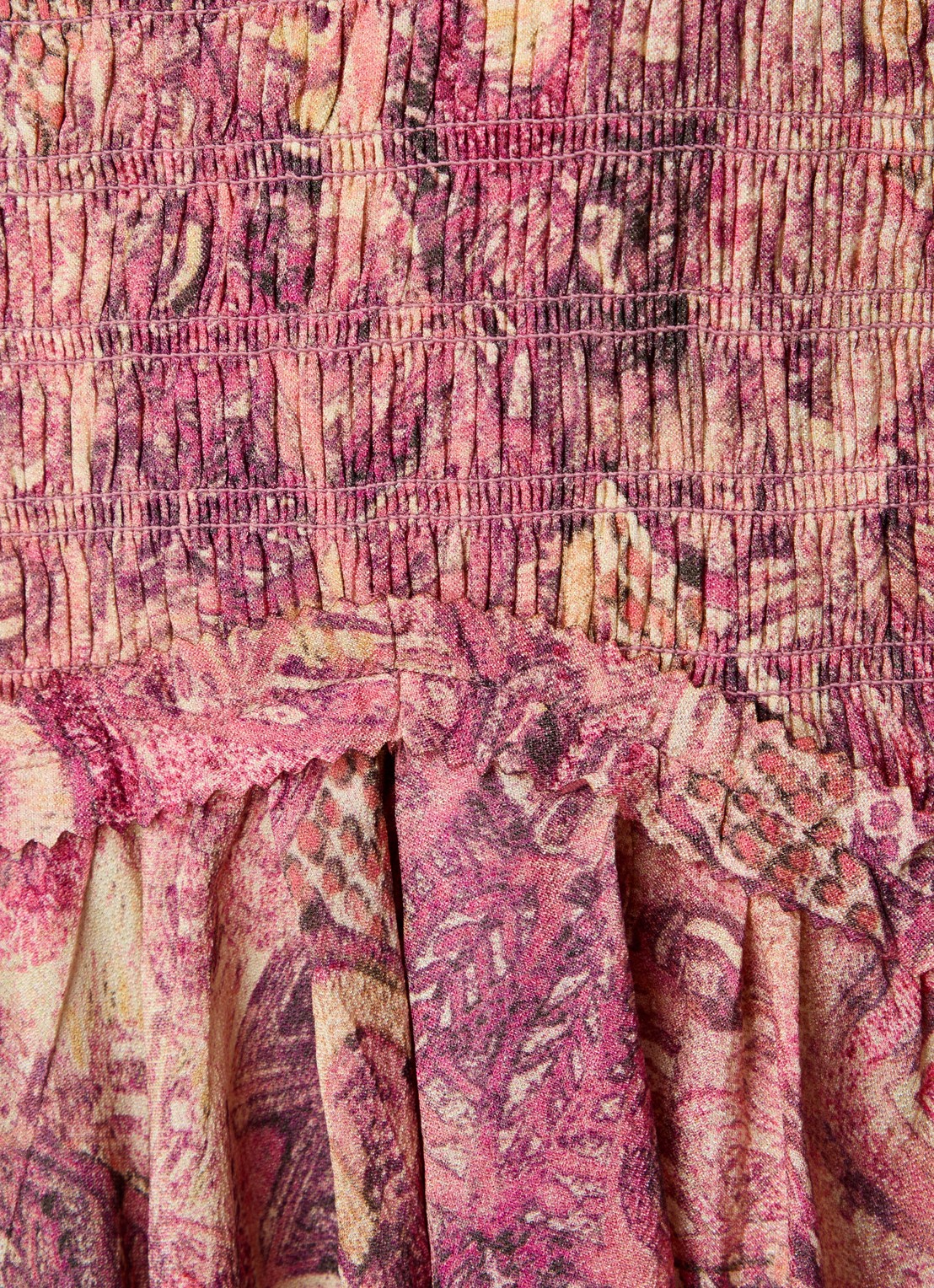 Isabel Marant Ceiva minirok van zijde met print - detail 5 donkerroze