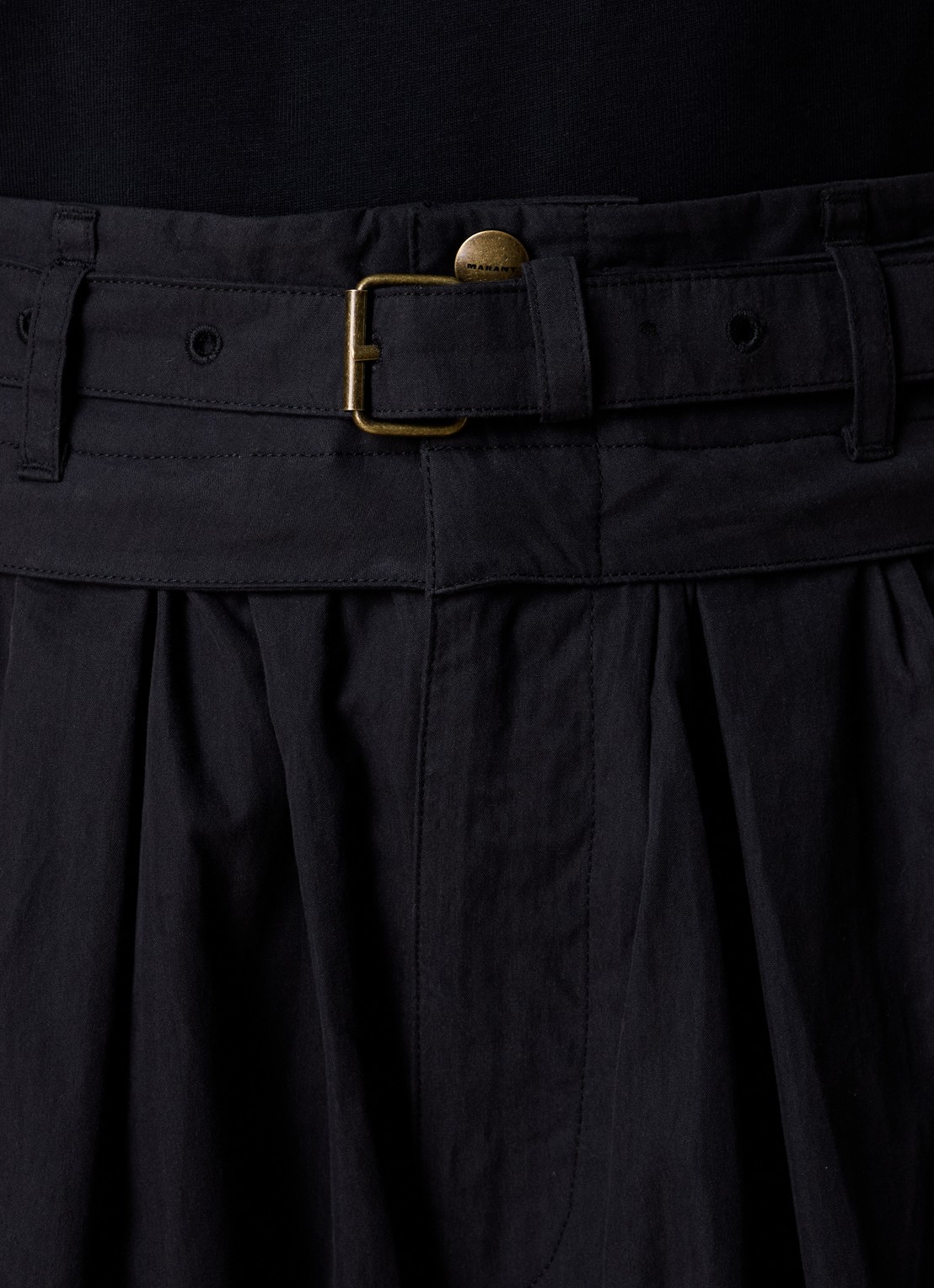 Isabel Marant Celia high waist loose fit broek met ceintuur - detail 3 zwart