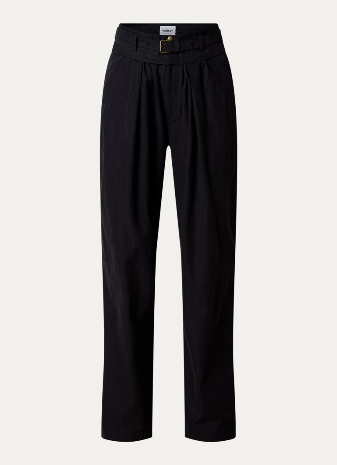 Isabel Marant Celia high waist loose fit broek met ceintuur - voorkant 4 zwart
