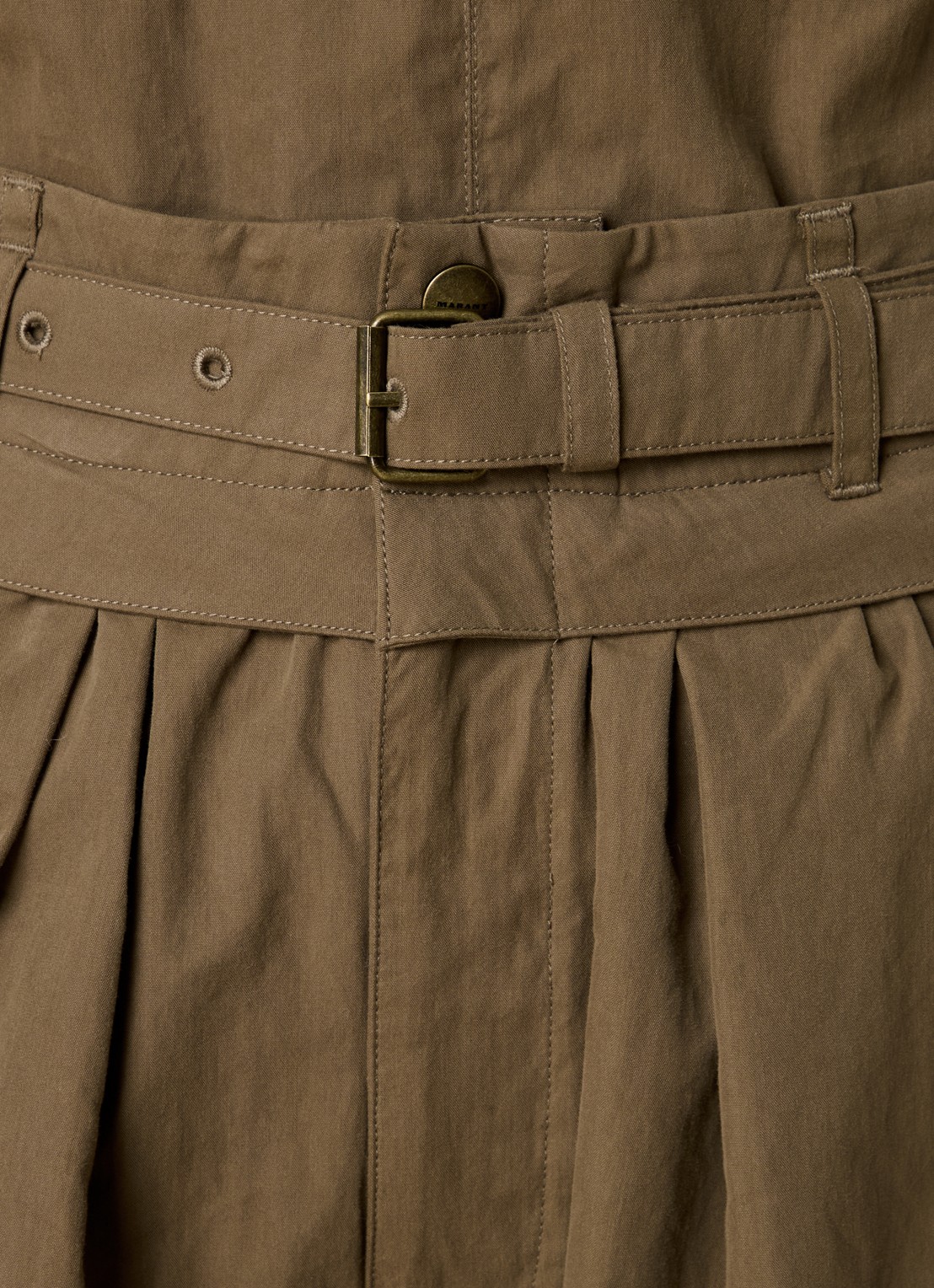 Isabel Marant Celia high waist loose fit broek met ceintuur - detail 4 khaki