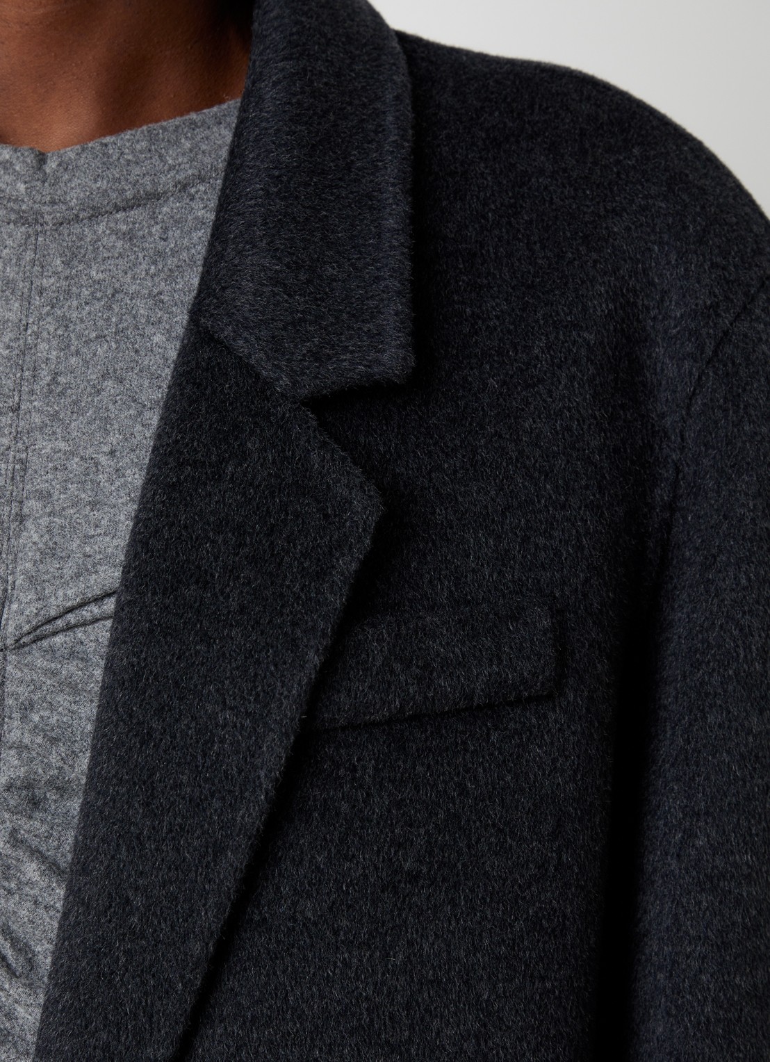 Isabel Marant Clesa mantel in kasjmierblend met steekzakken - detail 4 antraciet