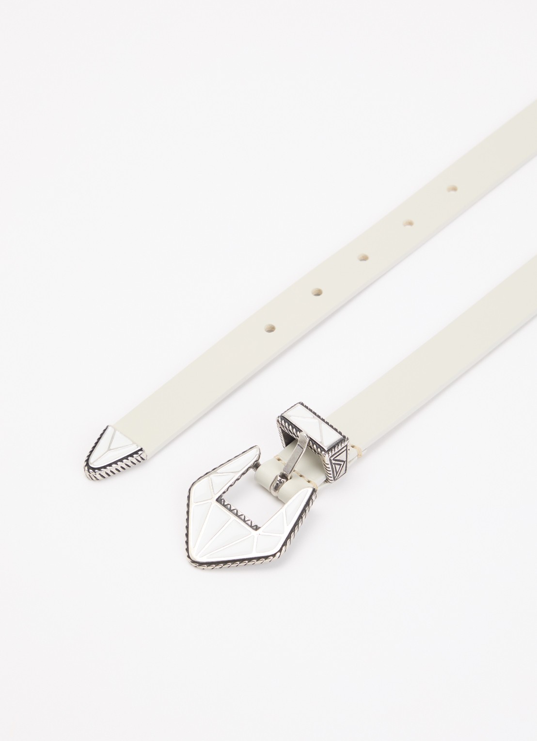 Isabel Marant Coraline riem van leer - detail gebroken wit