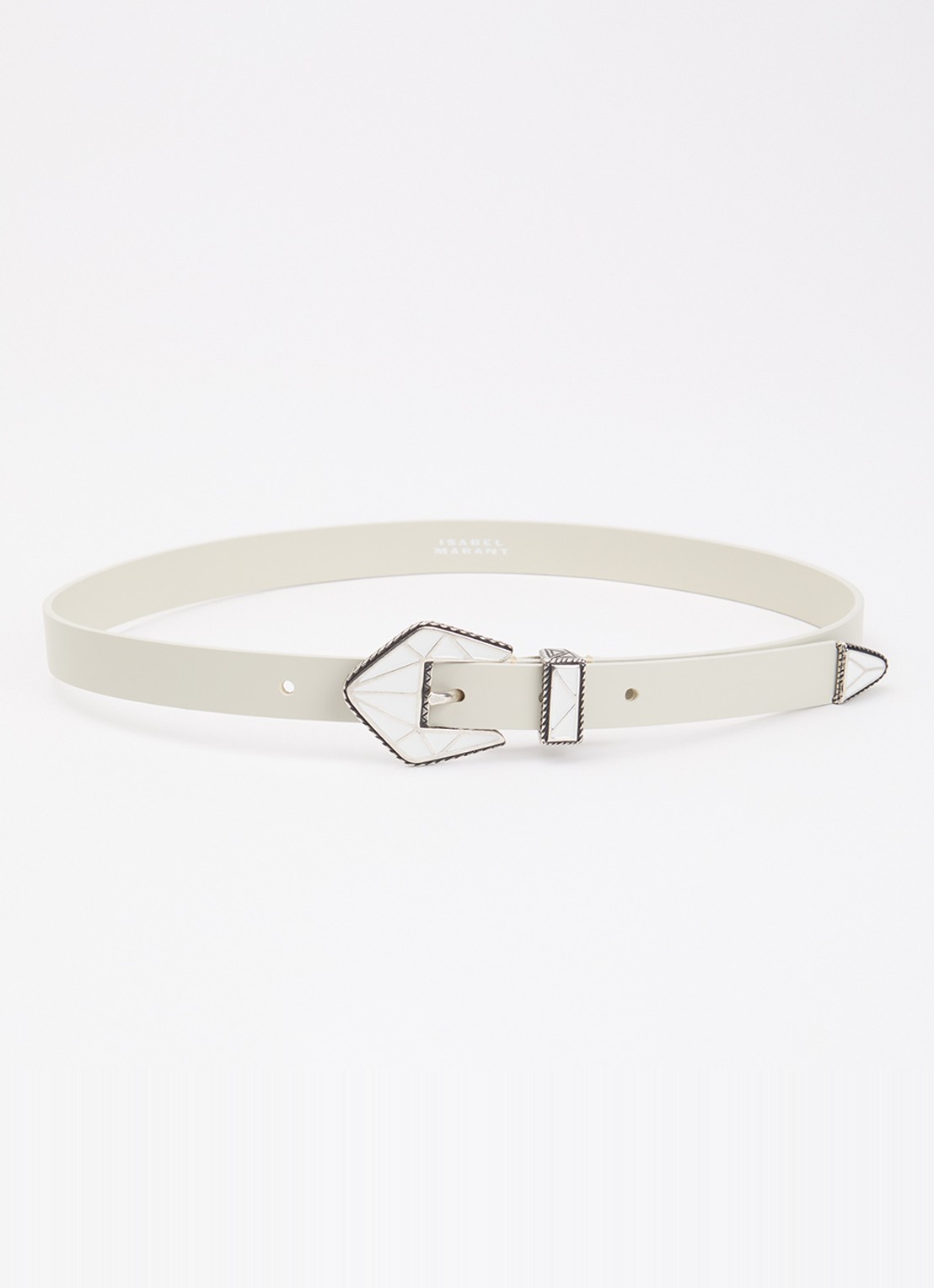 Isabel Marant Coraline riem van leer - voorkant 2 gebroken wit