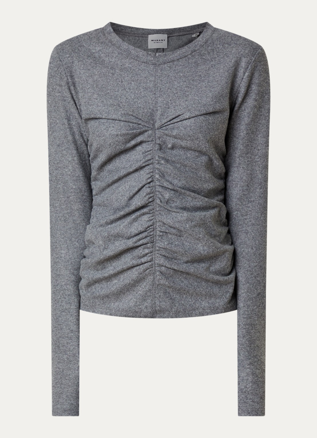 Isabel Marant Dalesa top in wolblend met stretch - voorkant 4 grijs