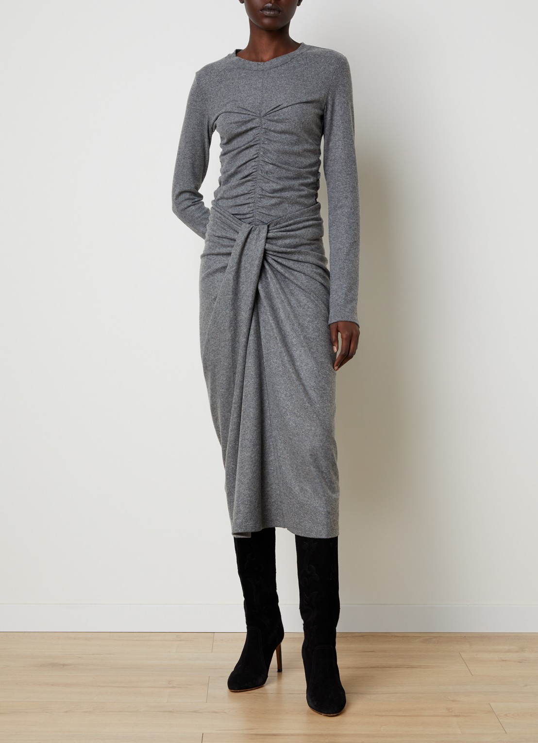 Isabel Marant Dalesa top in wolblend met stretch - voorkant 5 grijs