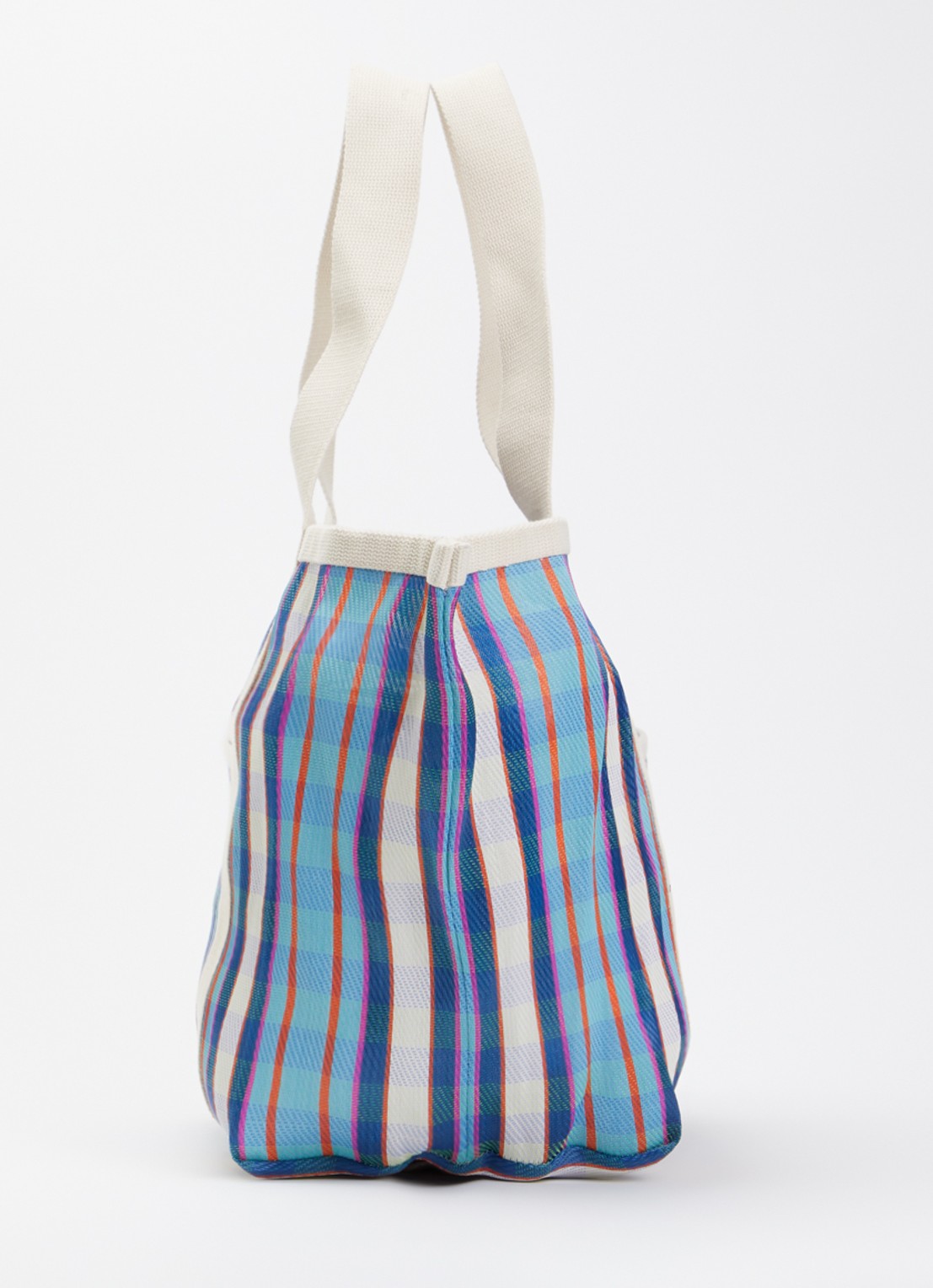 Isabel Marant Darwen shopper met ruitdessin  - detail 4 blauwgrijs