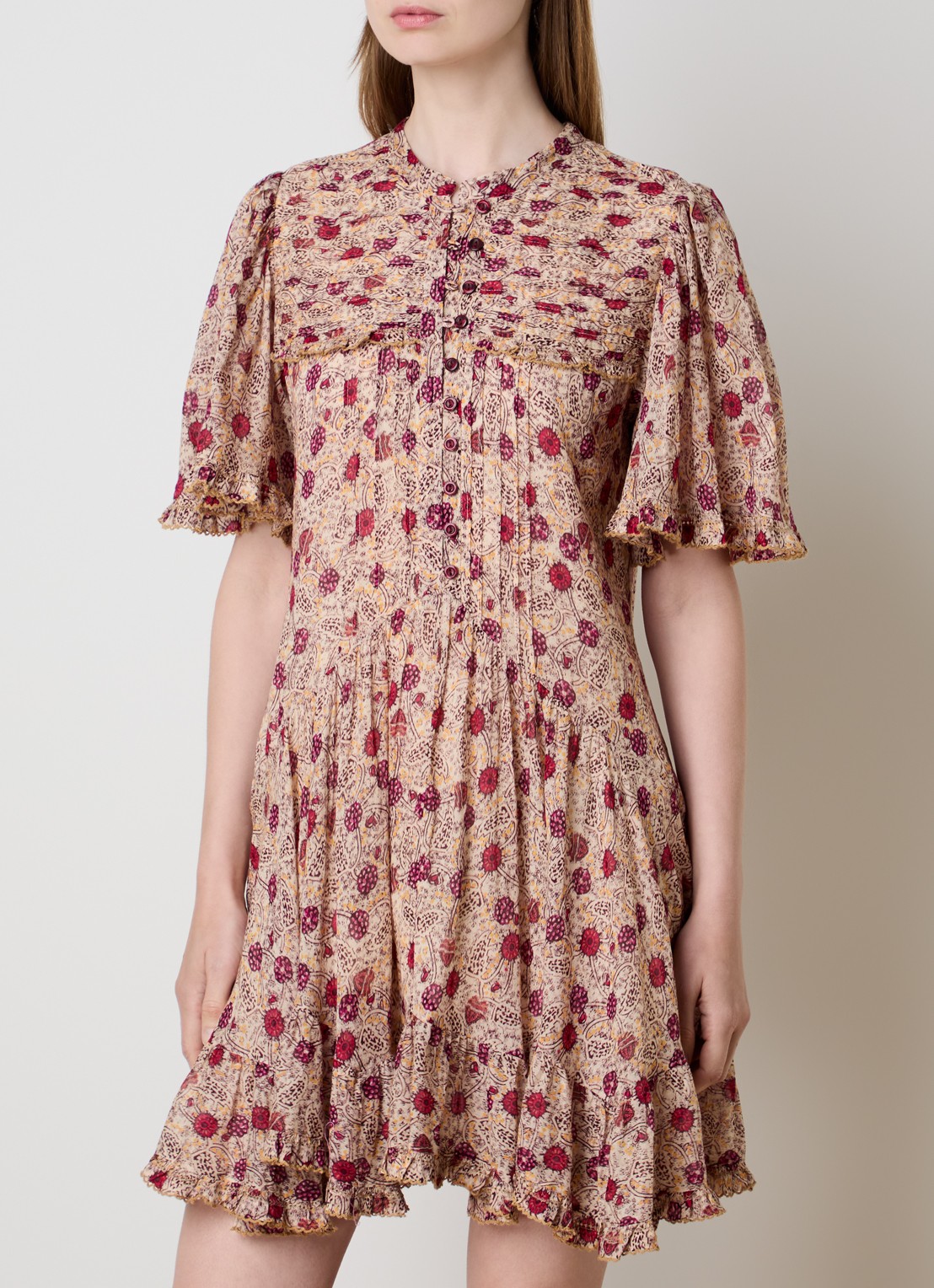 Isabel Marant Daynia mini blousejurk met print - detail 4 orange