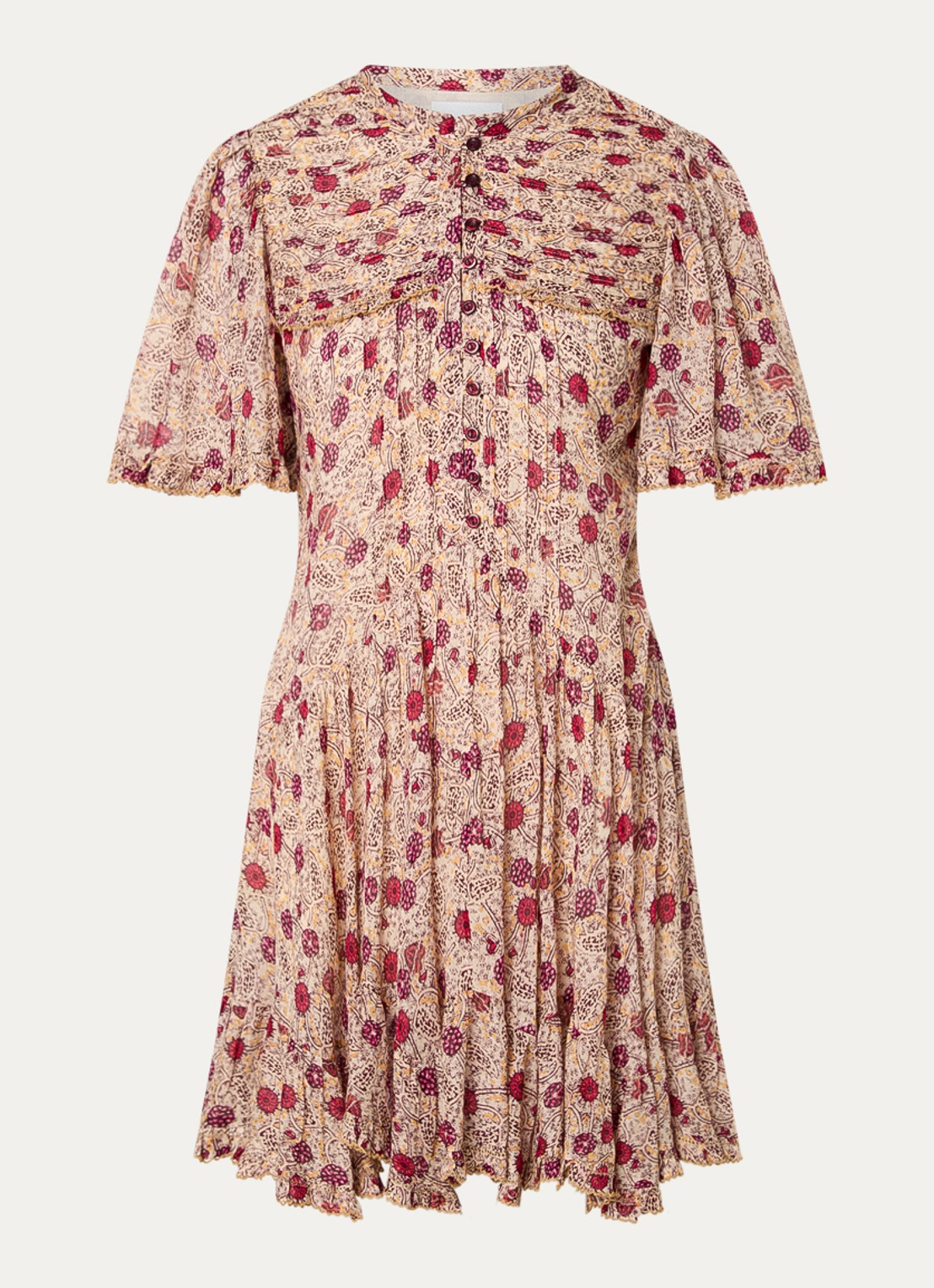 Isabel Marant Daynia mini blousejurk met print - voorkant orange