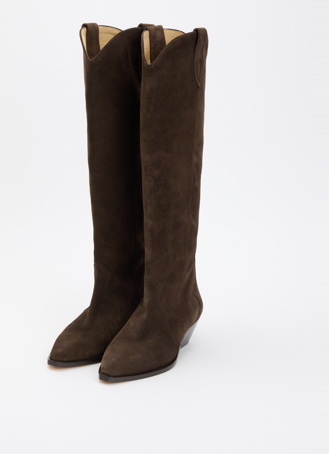 Isabel Marant Denvee cowboylaars van kalfssuède - detail 4 chocoladebruin