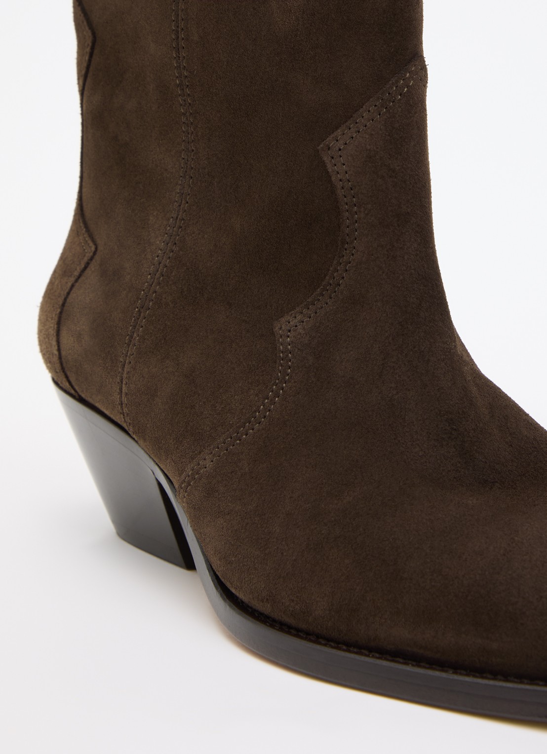 Isabel Marant Denvee cowboylaars van kalfssuède - detail 6 chocoladebruin