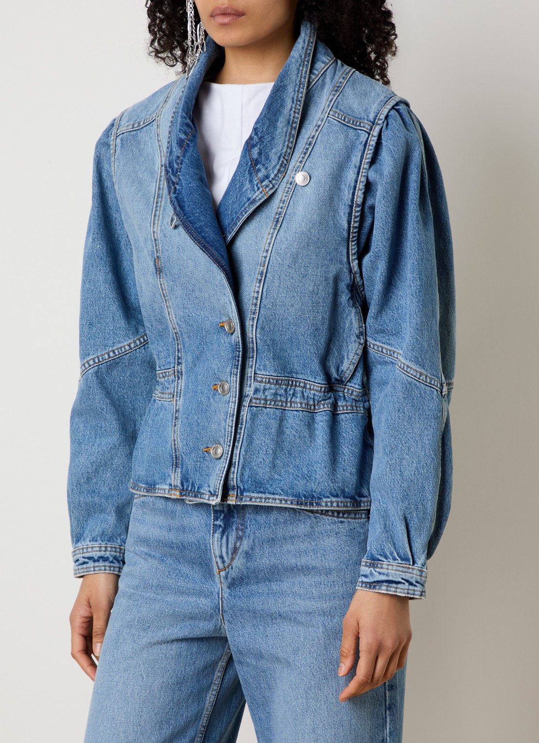 Isabel Marant Dolie spijkerjas met steekzakken - detail 3 indigo