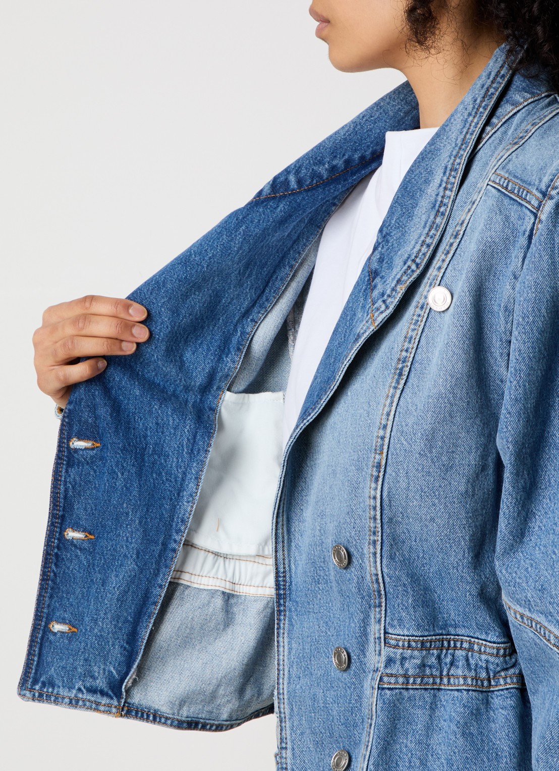 Isabel Marant Dolie spijkerjas met steekzakken - detail 4 indigo