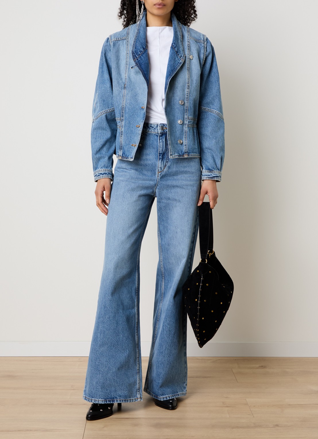 Isabel Marant Dolie spijkerjas met steekzakken - voorkant 2 indigo