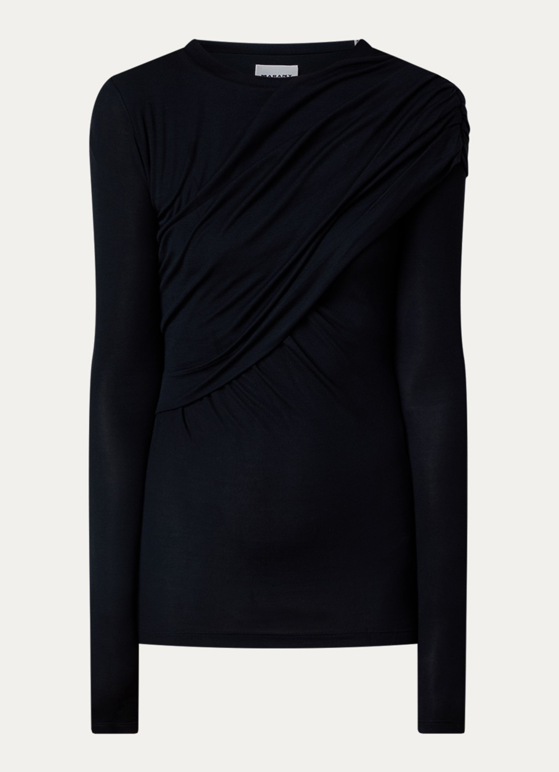 Isabel Marant Dressi top met gedrapeerd detail - voorkant 4 zwart